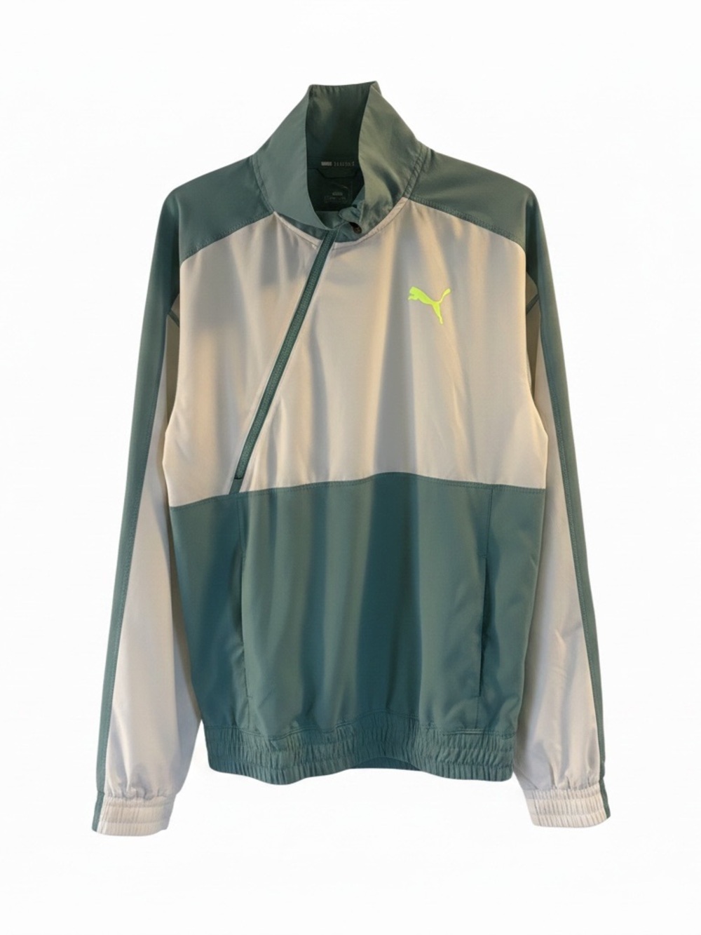 Puma Men's Athletic Pullover Half Zip Front Pocket 100% Poly Size M